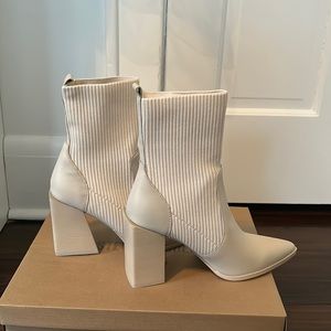 Sock Booties by Steve Madden in Bone